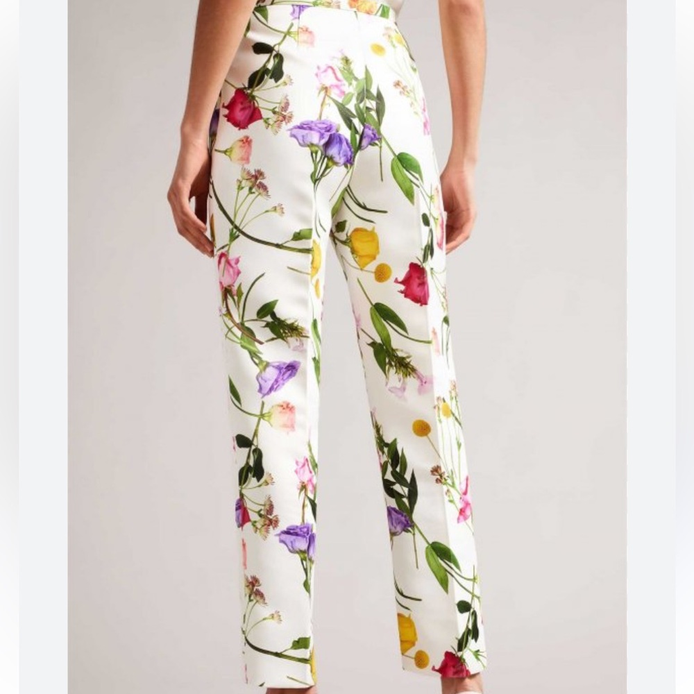 Ted Baker White Floral Straight-Leg Pants - Picture 3 of 11
